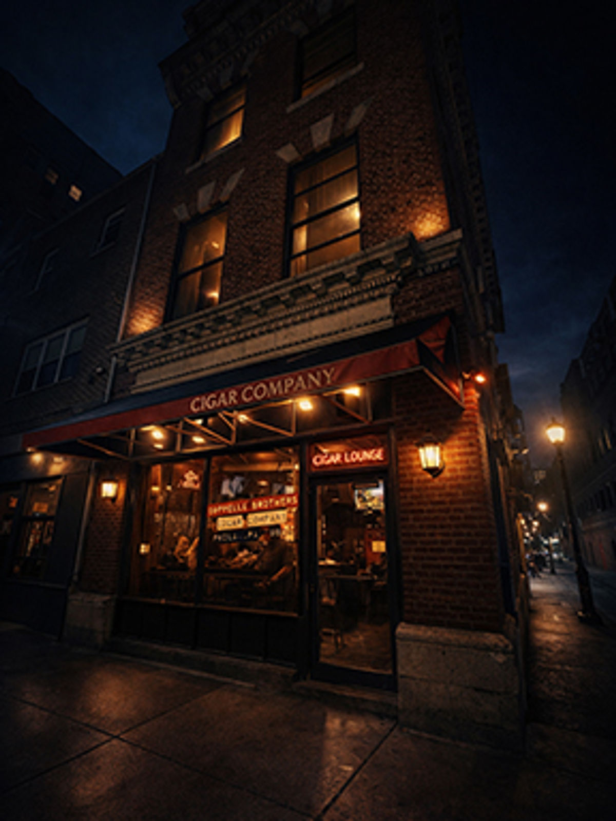 Cappelli Brothers storefront at night
